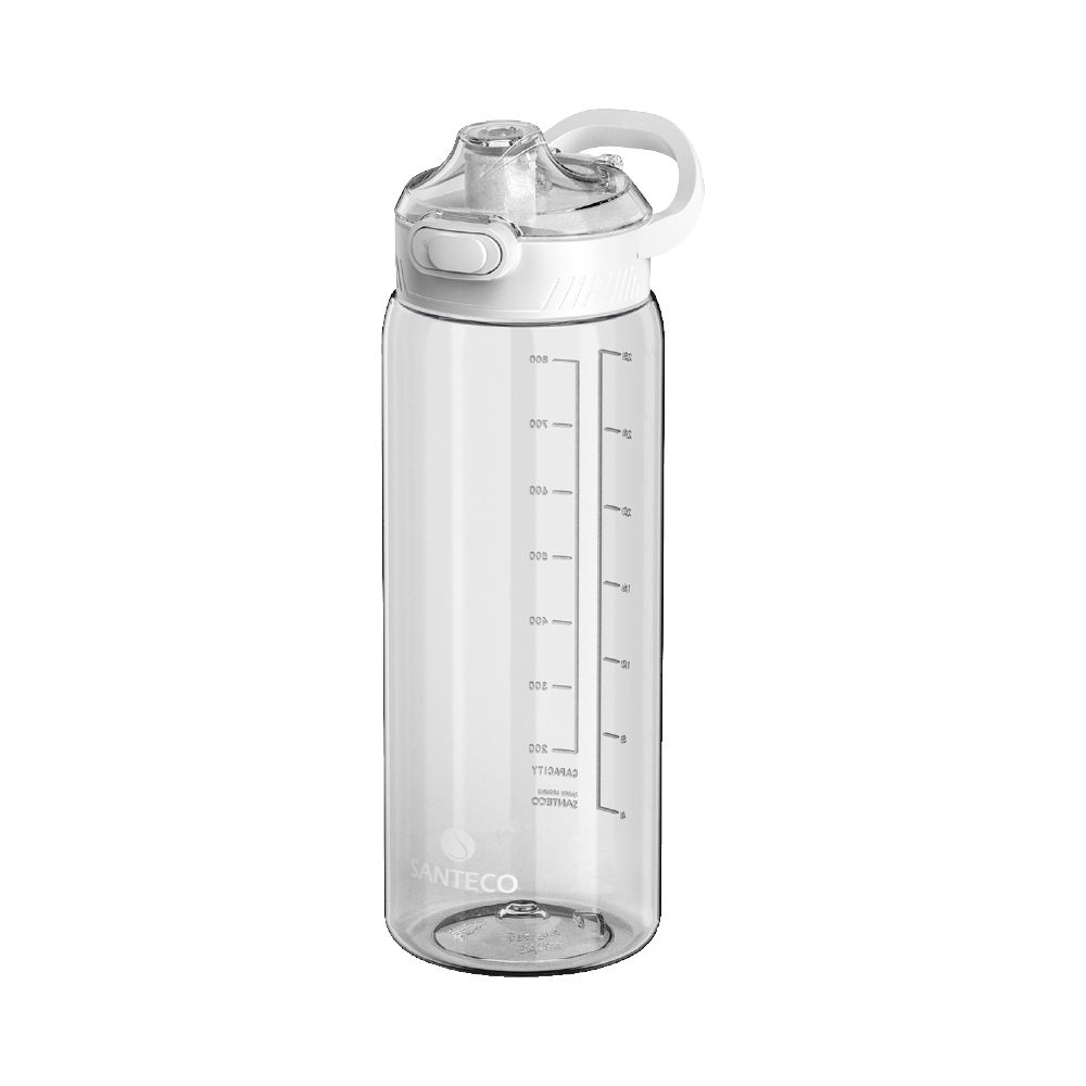法國SANTECO-Ibiza Tritan冷水瓶1000ml 牛奶白(水量刻度)
